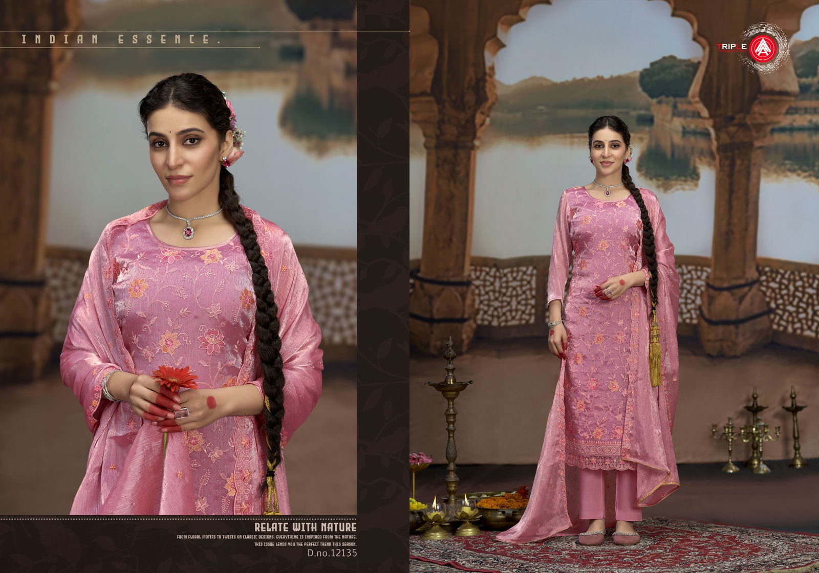 Oscar By Triple Aaa Silk Fancy Designer Dress Material Suppliers In India
